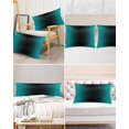 thumbnail image 6 of Teal Black Ombre Satin Pillowcase for Hair and Skin with Zipper, Soft Breathable Cooling Silk Pillow Cases, Gradient Contemporary Abstract Art Body Pillow Covers Bed Pillows 20"x54", 6 of 6