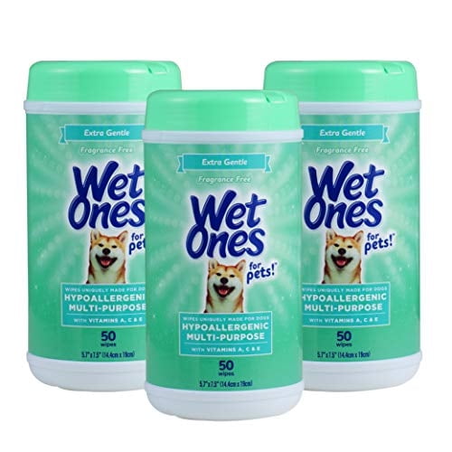 Toallitas húmedas para mascotas, multiusos, 50 unidades, paquete de 3