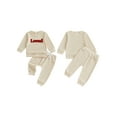 thumbnail image 2 of BemeyourBBs Toddler Baby Boy Girl Valentines Day Outfits Loved Letters Embroidery Sweatshirt and Pants Set Spring Fall Winter Clothes, 2 of 9