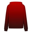 thumbnail image 3 of Fmbrln Womens Casual Fleece Hoodie Long Sleeve Gradient Print Hooded Sweatshirts Fall Winter Warm Pullover Tops with Pockets Red 2XL, 3 of 5