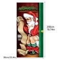 thumbnail image 3 of 35x79 Inch Elastic Santa Door Cover, Stretchable Fabric Christmas Front Door Mural Wrap, Washable Winter Holiday Entryway Banner, Indoor Outdoor Party Decoration, Red, 3 of 5