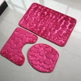 thumbnail image 5 of Nvzi Juego de tres piezas de inodoro de estilo europeo, 2 juegos de almohadillas para inodoro, alfombrilla de baño absorbente, limpia y reutilizable para ducha (marrón)., 5 of 5