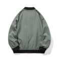 thumbnail image 4 of Man Solid Color Pockets Zipper Loose Baseball Collar Coat, 4 of 8