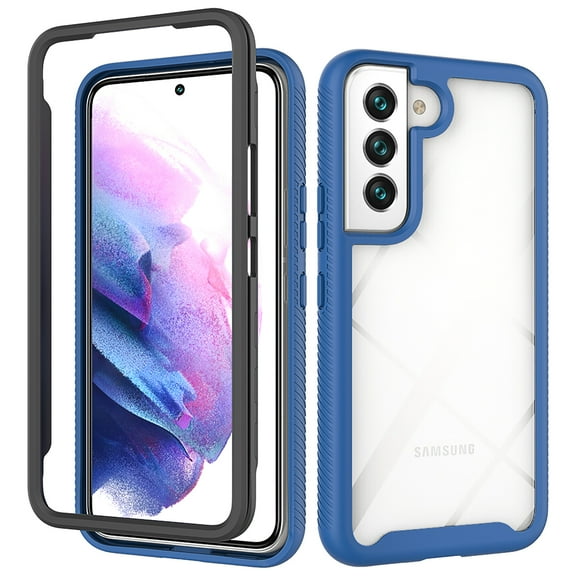 Compatible with Samsung Galaxy S25  Case Clear, Heavy Duty Dual Layer Shockproof Protection Transparent Women Men [Never Yellowing] [Military Grade Anti-Drop] Hard PC Back Phone Cover,Darkblue