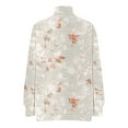 thumbnail image 7 of Enjoytime Winter Clothing for Women Printed Stand Collar Button Down Blouse Casual Long Sleeve Pullover Oversized Sweatshirt Beige XXL, 7 of 7