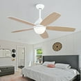 thumbnail image 2 of KAPOEFAN 52 inch Downrod Ceiling Fans with Lights and Remote, Three Color Light,Bicolor Blades, White Fan Light for Indoor/Outdoor, 2 of 9