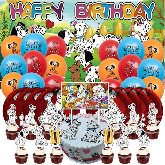 101 Dalmatians Birthday Party Supplies Balloons Paper Plates Decoration Cake Topper Decor Tableware Banner Backdrop