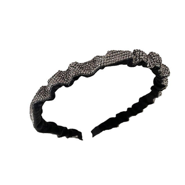 Qarigey Diademas con diamantes de imitación ajustables, plisadas gruesas, accesorios de moda para el cabello, aros, diademas, tocados para mujeres y Ropa, zapatos y accesorios Miscelánea Plata Qarigey AP010737-04