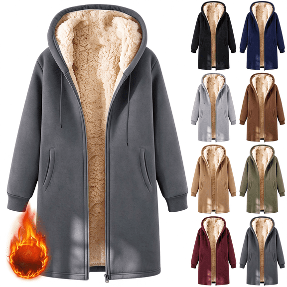 Axiiglly Big & Tall Fleece Jacket for Men Long Sleeve Hooded Full Zip Heavyweight Winter Outwear Coat with Pockets S-3XL