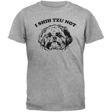 I Shih Tzu Not Heather Grey Adult T-Shirt (Best Name For Shih Tzu Male)