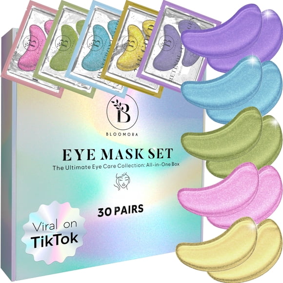 Parches para ojos BLOOMORA, 30 pares, ojeras e hinchazón