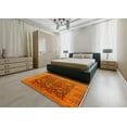 thumbnail image 5 of Ahgly Company Machine Washable Indoor Rectangle Industrial Modern Neon Orange Area Rugs, 5' x 8', 5 of 7