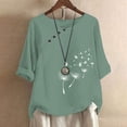 thumbnail image 3 of Vedolay Tops For Women Womens Blouse for Work Fashion Ruffle Sleeve V Neck Summer Tops Casual,Mint Green 4XL, 3 of 4