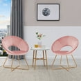 thumbnail image 4 of Duhome Chic Modern Set of 2 Accent Velvet Chairs Single Sofa Comfy Upholstered Arm Chair Dining Living Room Furniture Salmon Pink, 4 of 7