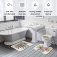 thumbnail image 6 of Watercolor Flowers Bathroom Rugs Set Pink Rose Leaf Bottle Decoration Non Slip Absorbent Soft Bath Mats 3 Piece Set with Bathroom Rug, U-Shaped Floor Mat, Toilet Seat Cover Large Size, 6 of 9