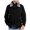 Black, variant on Men's solid casual fleece jacket featuring a distinctive flared collar and button-front closure. Designed for comfort with a lightweight and warm construction.