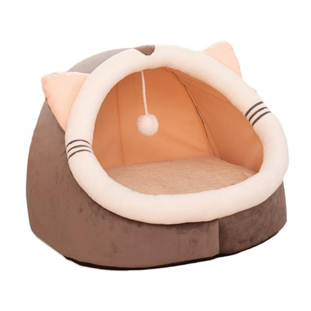 Foldable Cave House Soft Thick Cat Bed for Home Outdoor Cats and Small Dogs L