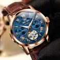 thumbnail image 3 of OLEVS Automatic Watches for Men Self Winding Mechanical Skeleton Flywheel Multifunction Luxury Dress Roma Rumerals Calendar Waterproof Luminous Men Wrist Watches Leather, 3 of 13