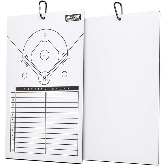 Murray Sporting Goods Dry Erase Double-Sided Baseball Coaches Clipboard