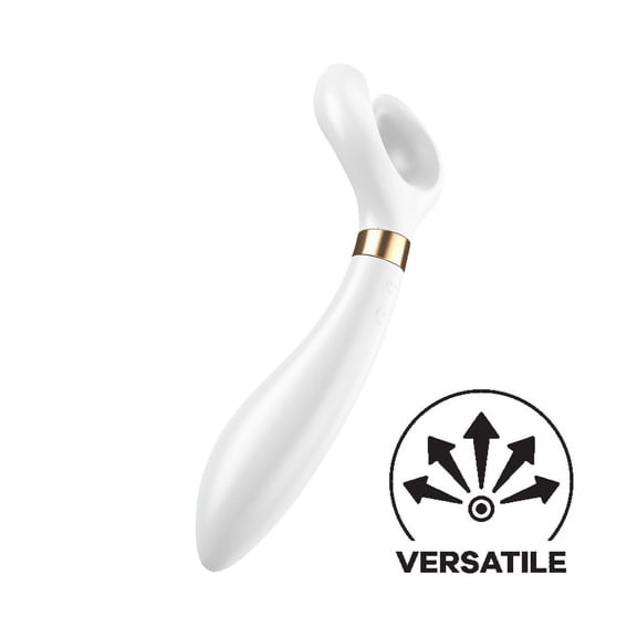 Satisfyer Endless Fun Couple's Vibrator - Multivibrator, Clitoral and G-Spot Stimulation, Partner Toy, Soft Silicone, Rotatable Head, Waterproof, Rechargeable - 29  Use Applications (White)