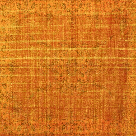 Ahgly Company Machine Washable Indoor Square Persian Yellow Bohemian Area Rugs, 6' Square