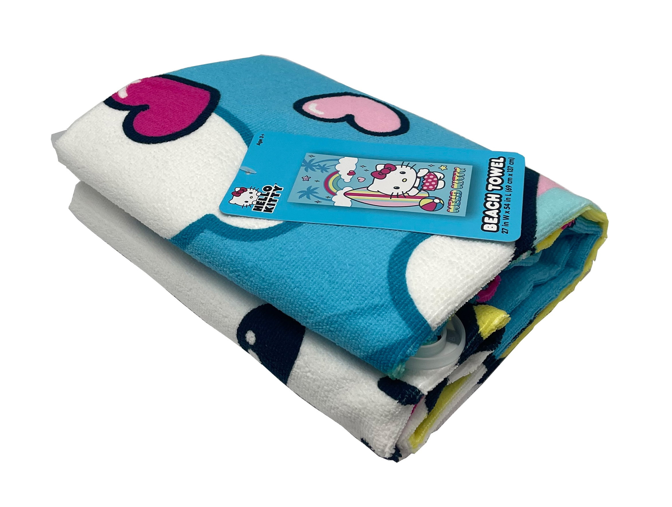 Hello Kitty  Beach Towel 27"x 54" Hello Kitty With Surfboard and Beach Ball