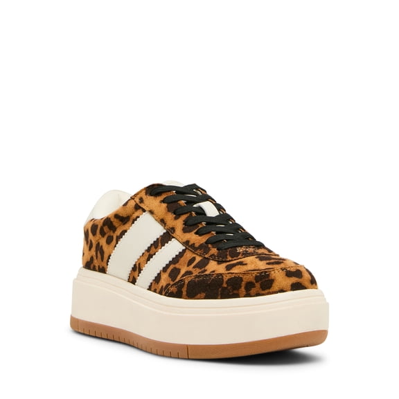 Madden Girl Women's Navida Lace-up Platform Sneaker with Stripes