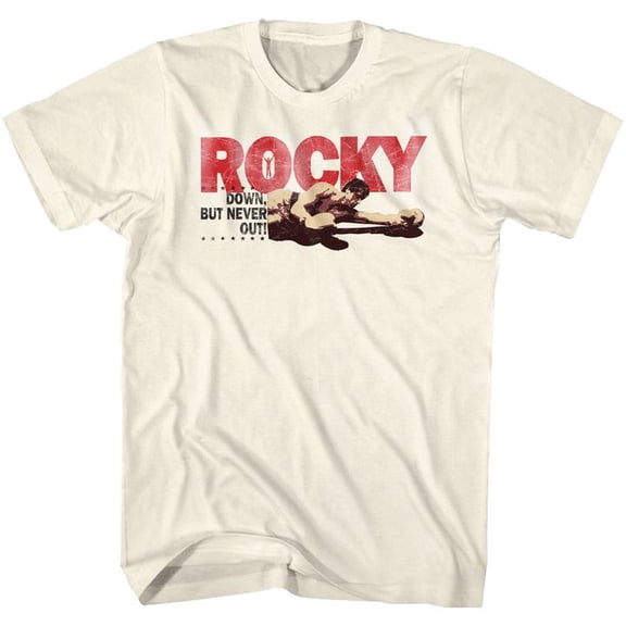 Rocky Downbut Never Out White Adult T-Shirt 5Xl