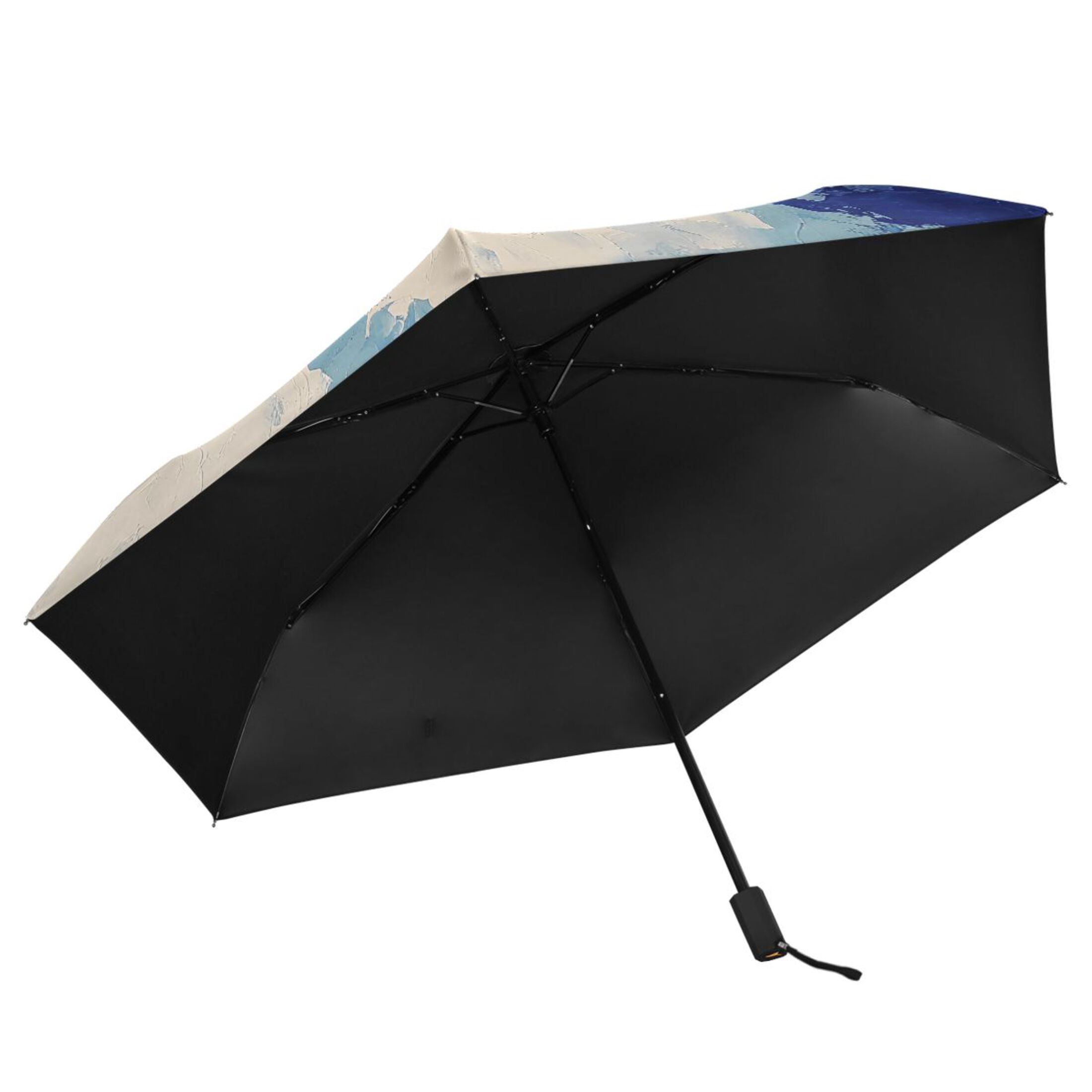 American Flag Eagle Clouds Compact Sun Umbrella Windproof Travel Umbrellas for Rain Strong Portable UV Protection