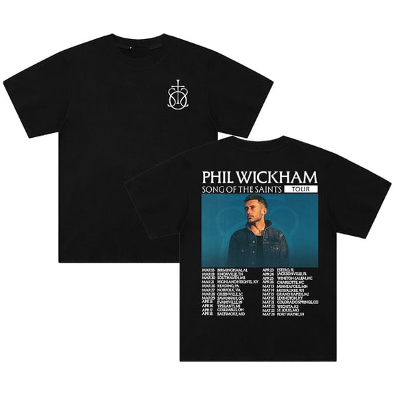 Phil Wickham Song Of The Saints Tour 2026 T-shirt Crewneck Short Sleeve Streetwear Women Men Cotton Tee