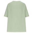 thumbnail image 6 of Ersazi Short Sleeve Tops for Women in Clearance Women's V-Neck Short Sleeve Loose Cotton and Linen Summer Tops Blouse Green M, 6 of 7