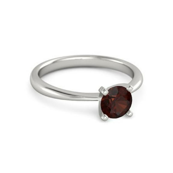 0.5ct Round Cut Red Garnet Solitaire Ring 925 Sterling Silver Anniversary Ring Jewelry Size:- 4