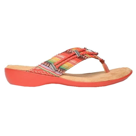 

Minnetonka Womens Silverthorne 360 Striped T-Strap Sandals Casual