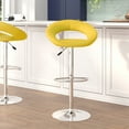 thumbnail image 3 of BizChair Contemporary Vinyl Orbit-Style Back Adjustable Height Barstool, Chrome Base (Set of 2), 3 of 11