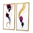 thumbnail image 3 of Designart "Ethereal Elegance Magenta Ink Clouds II" Abstract Painting Framed Wall Art Set Of 2 - Modern Gold Framed Wall Art Set Of 2, 3 of 6