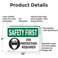 thumbnail image 2 of (2 Pack) Eye Protection Required With Symbol OSHA Safety First Sign 10 Inch X 7 Inch Indoor / Outdoor Rust-Free Aluminum Metal Signs for Workplace, Workshop, and Construction Site, Made, 2 of 8