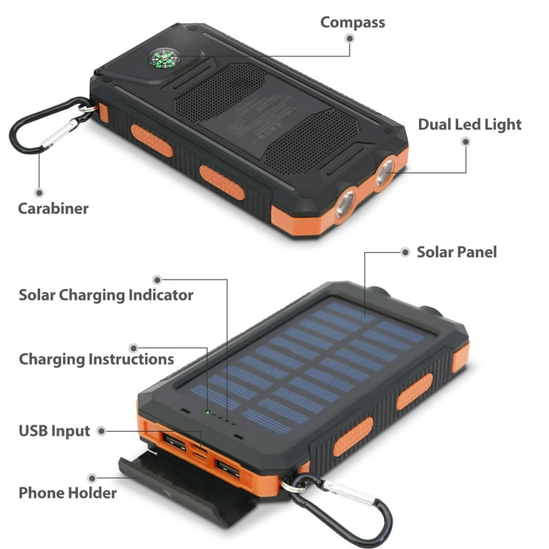 Solar Power Bank, Portable Charger, 20000mAh Solar Charger buy IP65 Waterproof