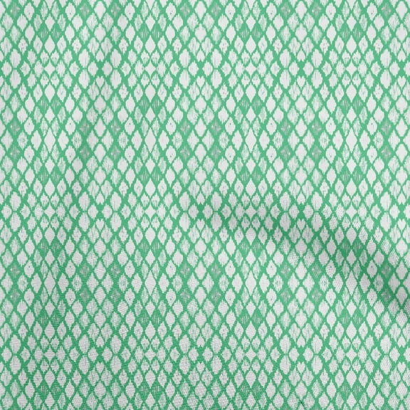 oneOone Polyester Lycra Sea Green Fabric Ikat Sewing Craft Projects Fabric Prints By Yard 56 Inch Wide