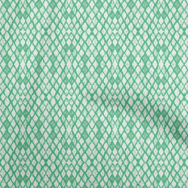 oneOone Rayon Sea Green Fabric Ikat Craft Projects Decor Fabric Printed By The Yard 56 Inch Wide