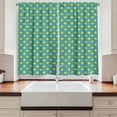 thumbnail image 2 of Ambesonne Yellow and Blue Kitchen Curtains, Nostalgic Dots, 55"x39", Teal Yellow, 2 of 3