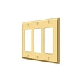 thumbnail image 3 of Deltana SWP4740CR003 Switch Plate, Triple Rocker in PVD Polished Brass, 3 of 3