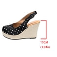 thumbnail image 4 of Hurxie Womens Closed Toe Platform Espadrilles Lace Wedge Heel Sandals Black 7.5, 4 of 8