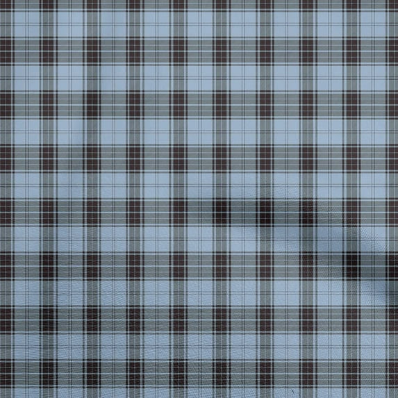 oneOone Cotton Cambric Dusty Blue Fabric Check Sewing Craft Projects Fabric Prints By Yard 56 Inch Wide-PB