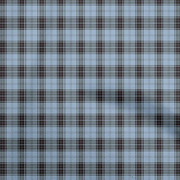 oneOone Georgette Viscose Dusty Blue Fabric Check Fabric For Sewing Printed Craft Fabric By The Yard 42 Inch Wide-W3