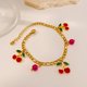 thumbnail image 3 of Pulsera con dijes de acero inoxidable Cherry para mujer, 3 of 4