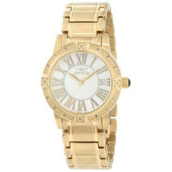 Invicta Women's 13959 Angel White Mother-Of-Pearl Dial Diamond Accented Watch