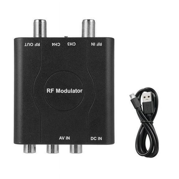 Modulator AV to Converter M61A TO CH3/CH4 Channels Video Input Adapter for VHF Demodulator