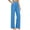 Blue -CT20, variant on Womens Linen Split Hem Pants Summer Casual High Waist Straight Leg Pant Loose Fit Lightweight Lounge Trousers with Pockets White 3XL