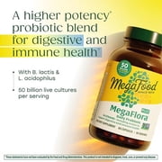 MegaFood MegaFlora Probiotic Plus - 50 Billion - Digestive & Immune Support - 60 Servings