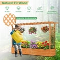 thumbnail image 6 of Patiojoy 1pc Raised Garden Bed with Trellis Wood Elevated with Hanging Roof  Planter Box Drainage Holes for Climbing Plants Flowers Vegetables, 6 of 9